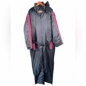 Guide Gear Down Insulated Coverall Snowsuit with Removable Hood Black Large